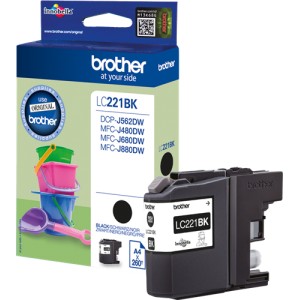 Brother LC221 negro cartucho de tinta original  PARA LA IMPRESORA Brother DCP-J562DW Tinteiros