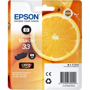 Epson 33 Photo Negro, Cartucho de tinta original PARA LA IMPRESORA Epson Expression Premium XP-645 Tinteiros