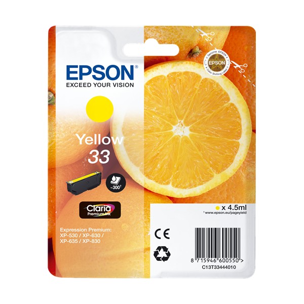 Epson 33 Amarelo, Tinteiro original Epson 33 Amarelo, Tinteiro original