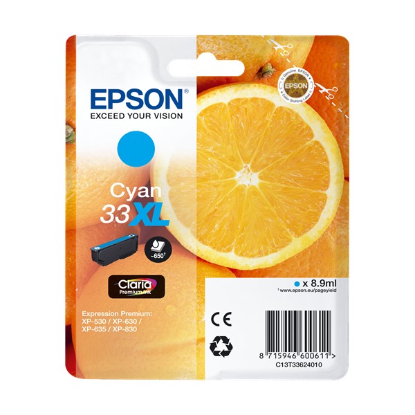 Epson 33XL Ciano, Tinteiro original Epson 33XL Ciano, Tinteiro original