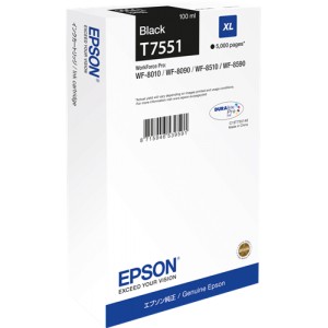 Cartucho Original Epson T7551 negro PARA LA IMPRESORA Tinteiros Epson WorkForce WF-8090DTW