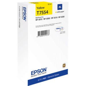 Cartucho Original Epson T7554 amarillo PARA LA IMPRESORA Epson WorkForce Pro WF-8590DTWF Tinteiros