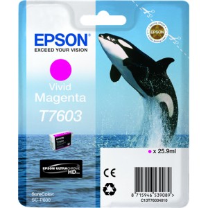 Cartucho de tinta original Epson T7603 magenta (vivid) PERTENENCIENTE A LA REFERENCIA Epson T7601/2/3/4/5/6/7/8/9 Tinteiros