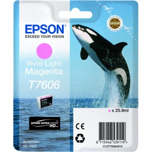 Cartucho de tinta original Epson T7603 magenta (vivid) PARA LA IMPRESORA Epson SureColor SC-P600 Tinteiros