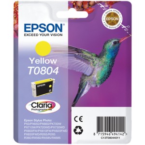 Cartucho Epson T0804 Amarillo Original PARA LA IMPRESORA Epson Stylus Photo RX685 Tinteiros