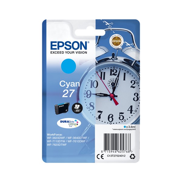 Epson 27 Ciano. T2702 Tinteiro Original Epson 27 Ciano. T2702 Tinteiro Original