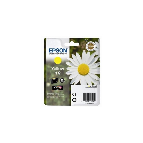 ORIGINAL EPSON 18 AMARELO, para impressoras Expression Home XP-102, XP-202, XP-205, XP-302, XP-302 ORIGINAL EPSON 18 AMARELO, para impressoras Expression Home XP-102, XP-202, XP-205, XP-302, XP-302