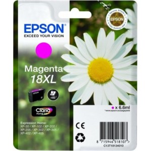 ORIGINAL EPSON 18XL MAGENTA, para impresoras Expression Home XP-102, XP-202, XP-205, XP-30, XP-302 PERTENENCIENTE A LA REFERENCIA Epson 18 / 18XL Tinteiros