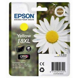 ORIGINAL EPSON 18XL AMARILLO, para impresoras Expression Home XP-102, XP-202, XP-205, XP-30, XP-302 PARA LA IMPRESORA Epson Expression Home XP-302 Tinteiros