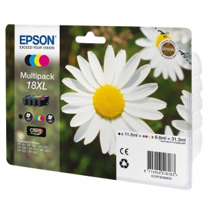 ORIGINAL EPSON 18XL MULTIPACK, para impresoras Expression Home XP-102, XP-202, XP-205, XP-30, XP-302 PERTENENCIENTE A LA REFERENCIA Epson 18 / 18XL Tinteiros