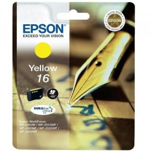 EPSON 16 AMARILLO ORIGINAL ref. T1624 para impresoras Epson WorkForce WF-2010W, WF-2510, WF-2520NF,  WF-2530WF,  WF-2540WF PARA LA IMPRESORA Epson WorkForce WF-2630WF