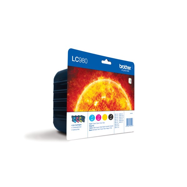 Brother LC-980 Rainbow pack (4 colores) tinteiro original. Brother LC-980 Rainbow pack (4 colores) tinteiro original.
