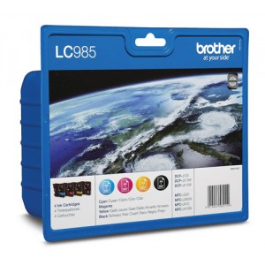 Brother LC985 Rainbow pack (4 colores) cartucho de tinta original. PARA LA IMPRESORA Brother MFC-J265W Tinteiros