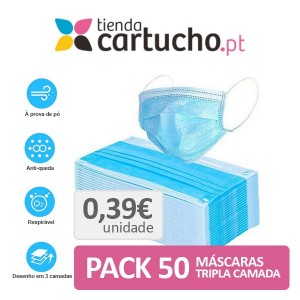 Pack 50 Mascarillas Desechables De 3 Capas PARA LA IMPRESORA Higiene Covid
