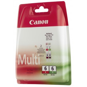 Canon BCI-6R/G Pack rojo y verde cartuchos de tinta original. PARA LA IMPRESORA Canon I 990 Tinteiros