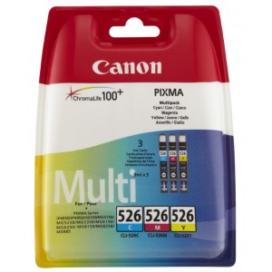 Canon CLI-526 C/M/Y colores PACK 3 cartuchos de tinta original. PARA LA IMPRESORA Canon Pixma MX882 Tinteiros