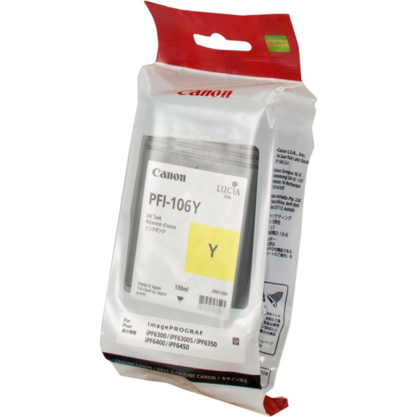 Canon Pfi106 Amarelo Original - Tinta Pfi106y/6624b001 (130 Ml.) Canon Pfi106 Amarelo Original - Tinta Pfi106y/6624b001 (130 Ml.)