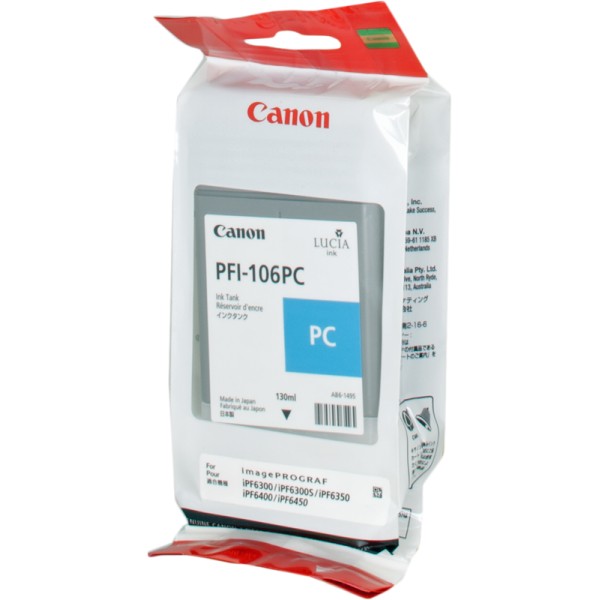 Canon Pfi106 Ciano Photo Original - Tinta Pfi106pc/6625b001 (130 Ml.) Canon Pfi106 Ciano Photo Original - Tinta Pfi106pc/6625b001 (130 Ml.)