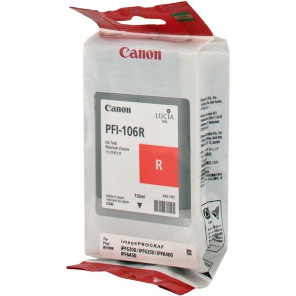 Canon Pfi106 Rojo Original - Tinta Pfi106r/6627b001 (130 Ml.) Canon Pfi106 Rojo Original - Tinta Pfi106r/6627b001 (130 Ml.)
