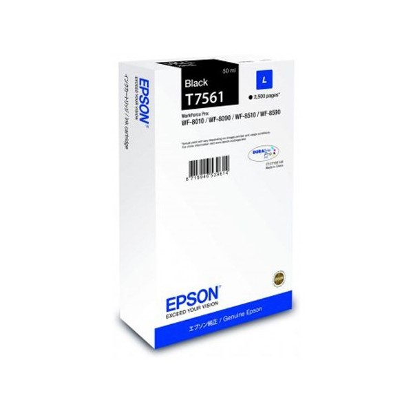Epson T7561 Preto Original - Tinta C13t756140 (2.500 Pág.) Epson T7561 Preto Original - Tinta C13t756140 (2.500 Pág.)