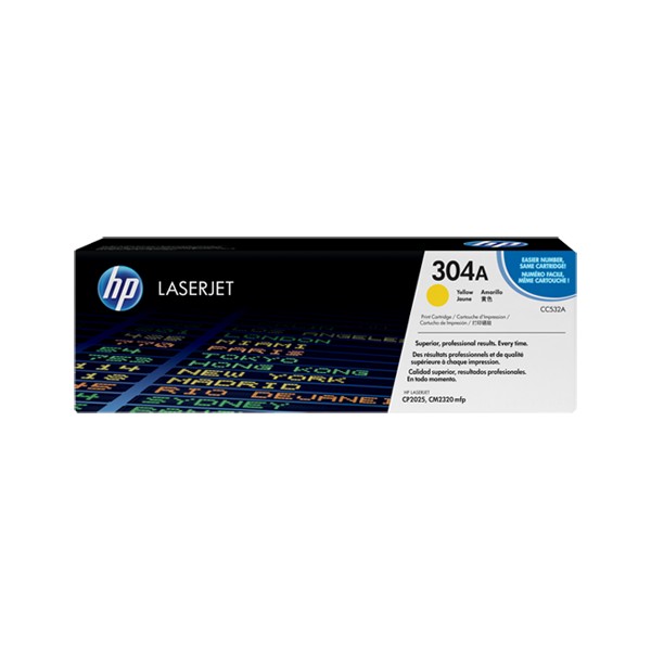 Toner HP 304A - CC532A Amarelo original 2800 páginas Toner HP 304A - CC532A Amarelo original 2800 páginas