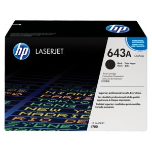 Cartucho de Toner HP 643A - Q5950A Negro original 11000 páginas PARA LA IMPRESORA HP Color LaserJet 4700PH+ Toner