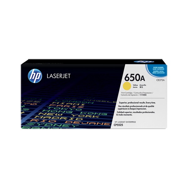 Toner HP 650A - CE272A Amarelo original 15000 páginas Toner HP 650A - CE272A Amarelo original 15000 páginas