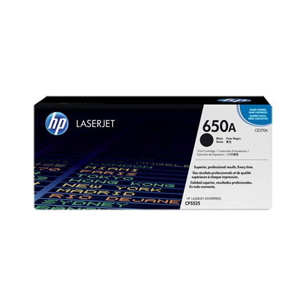 Toner HP 650A - CE270A Preto original 13500 páginas Toner HP 650A - CE270A Preto original 13500 páginas