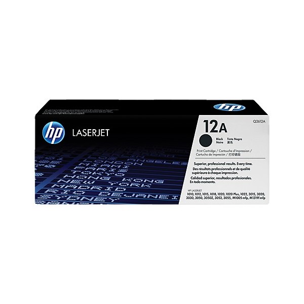 Toner HP 12A - Q2612A Preto original 2000 páginas Toner HP 12A - Q2612A Preto original 2000 páginas