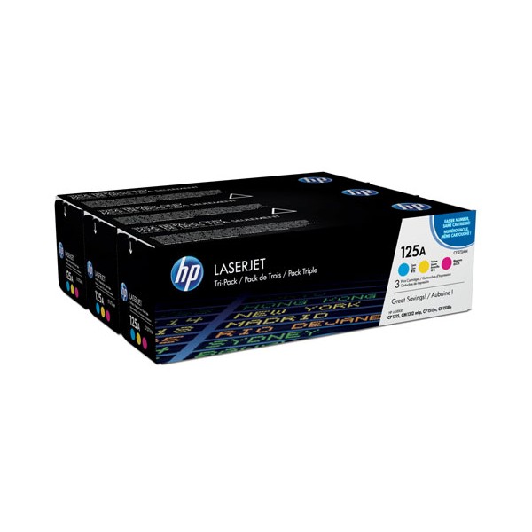 Pack ahorro 3 Toners HP 125A - CF373AM Tricolor original 1400 páginas cada toner Pack ahorro 3 Toners HP 125A - CF373AM Tricolor original 1400 páginas cada toner