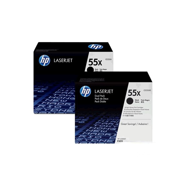 Pack ahorro 2 Toners HP 55X- CE255XD Preto original 24000 páginas cada toner Pack ahorro 2 Toners HP 55X- CE255XD Preto original 24000 páginas cada toner